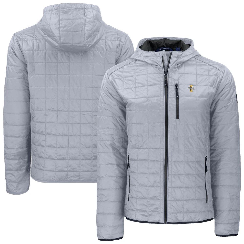 Men's Cutter & Buck Gray Idaho Vandals Rainier Eco PrimaLoft Hooded Full-Zip Jacket