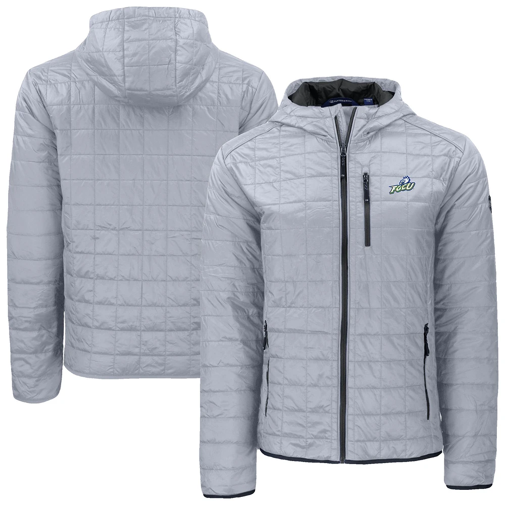 Men's Cutter & Buck Gray Florida Gulf Coast Eagles Rainier Eco PrimaLoft Hooded Full-Zip Jacket