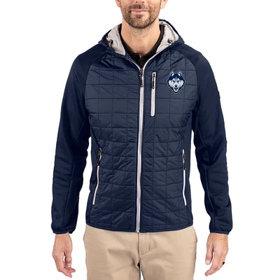 Men's Cutter & Buck Navy UConn Huskies Rainier Eco Hybrid PrimaLoft Raglan Full-Zip Jacket
