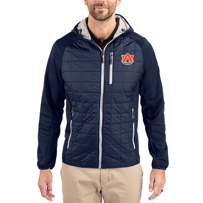 Men's Cutter & Buck Navy Auburn Tigers Rainier Eco Hybrid PrimaLoft Raglan Full-Zip Jacket
