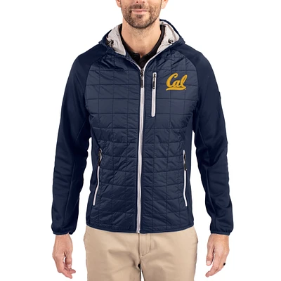 Men's Cutter & Buck Navy Cal Bears Rainier Eco Hybrid PrimaLoft Raglan Full-Zip Jacket