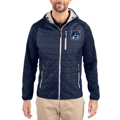 Men's Cutter & Buck Navy New Hampshire Wildcats Rainier Eco Hybrid PrimaLoft Raglan Full-Zip Jacket