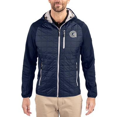 Men's Cutter & Buck Navy Georgetown Hoyas Rainier Eco Hybrid PrimaLoft Raglan Full-Zip Jacket
