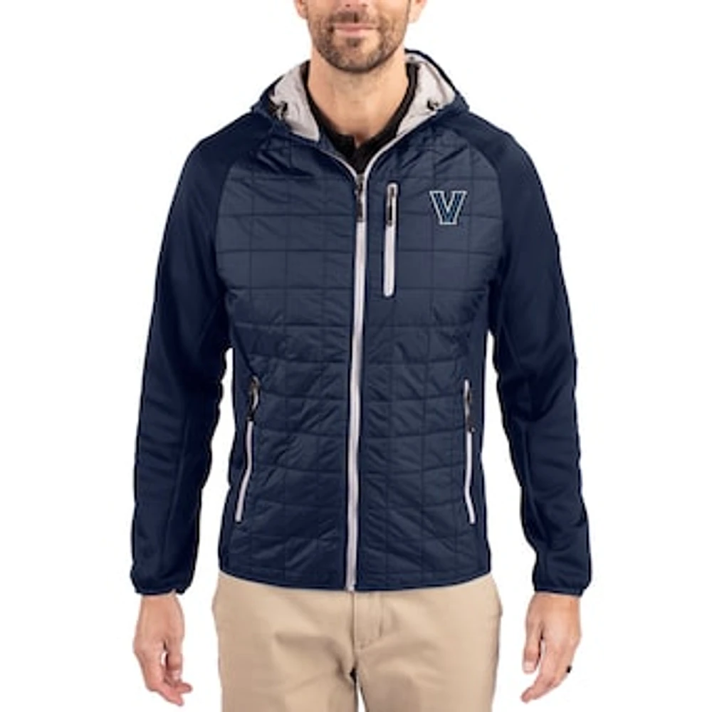Men's Cutter & Buck Navy Villanova Wildcats Rainier Eco Hybrid PrimaLoft Raglan Full-Zip Jacket