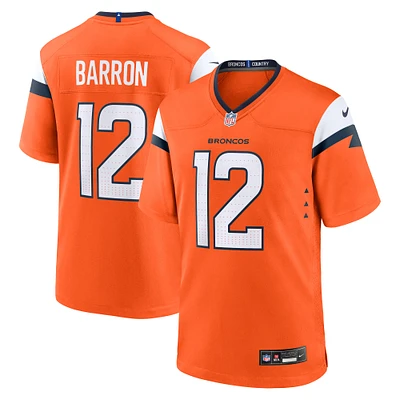 Men's Nike Jahdae Barron Orange Denver Broncos 2025 NFL Draft First Round Pick Game Jersey