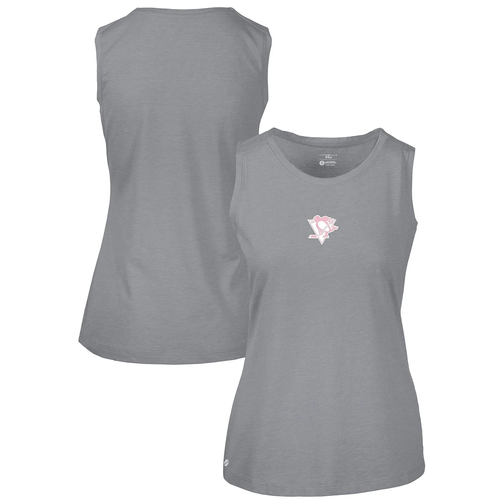 Women's Levelwear Gray Pittsburgh Penguins Mother's Day Macy Core Tank Top