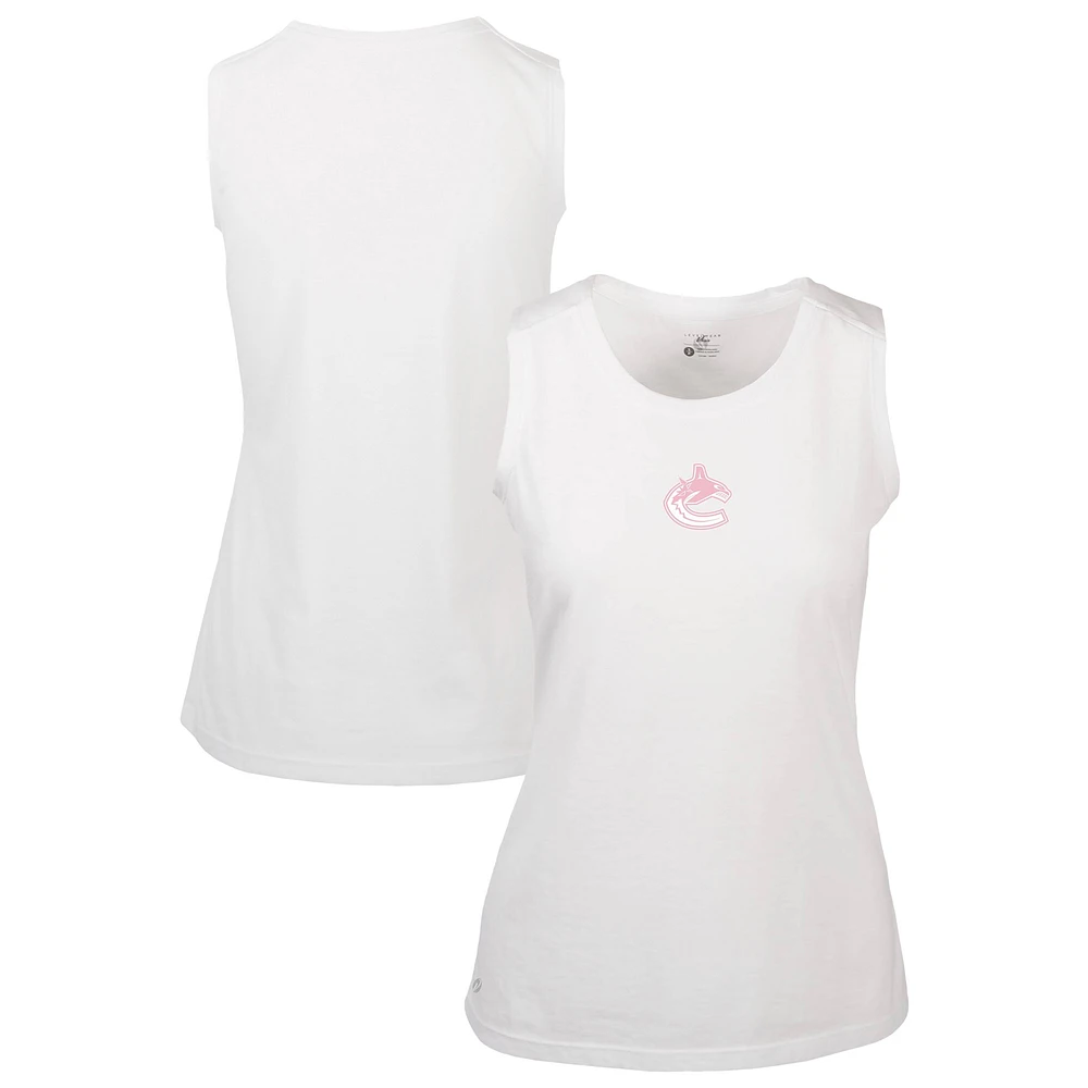 Women's Levelwear White Vancouver Canucks Mother's Day Macy Core Tank Top