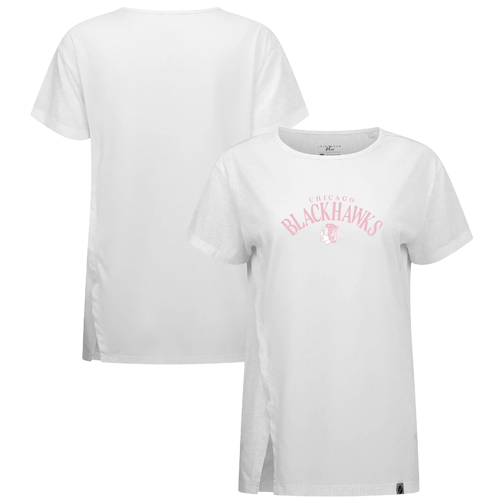 Women's Levelwear White Chicago Blackhawks Mother's Day Influx Team Arch T-Shirt