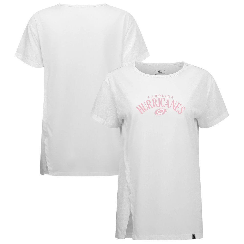 Women's Levelwear White Carolina Hurricanes Mother's Day Influx Team Arch T-Shirt