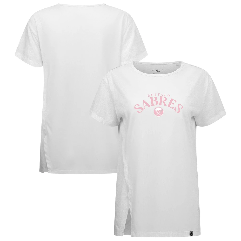 Women's Levelwear White Buffalo Sabres Mother's Day Influx Team Arch T-Shirt