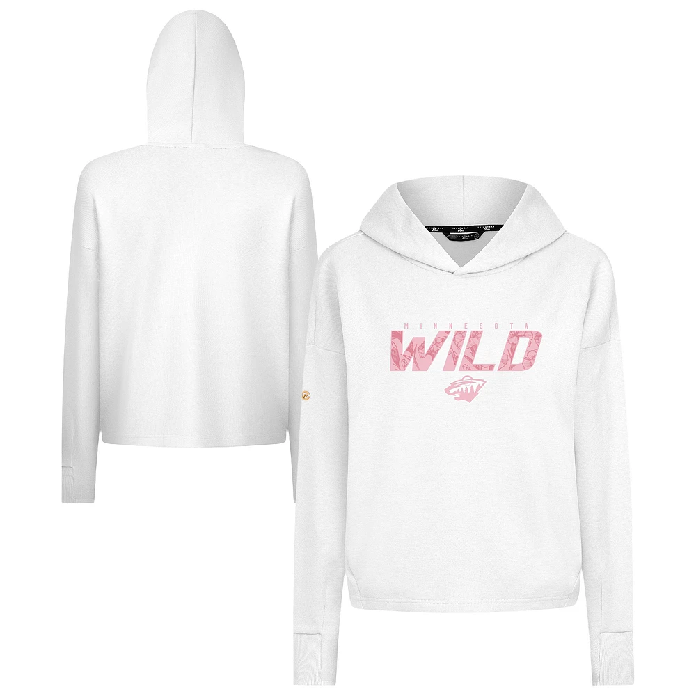Women's Levelwear White Minnesota Wild Mother's Day Sweet Floral Pullover Hoodie