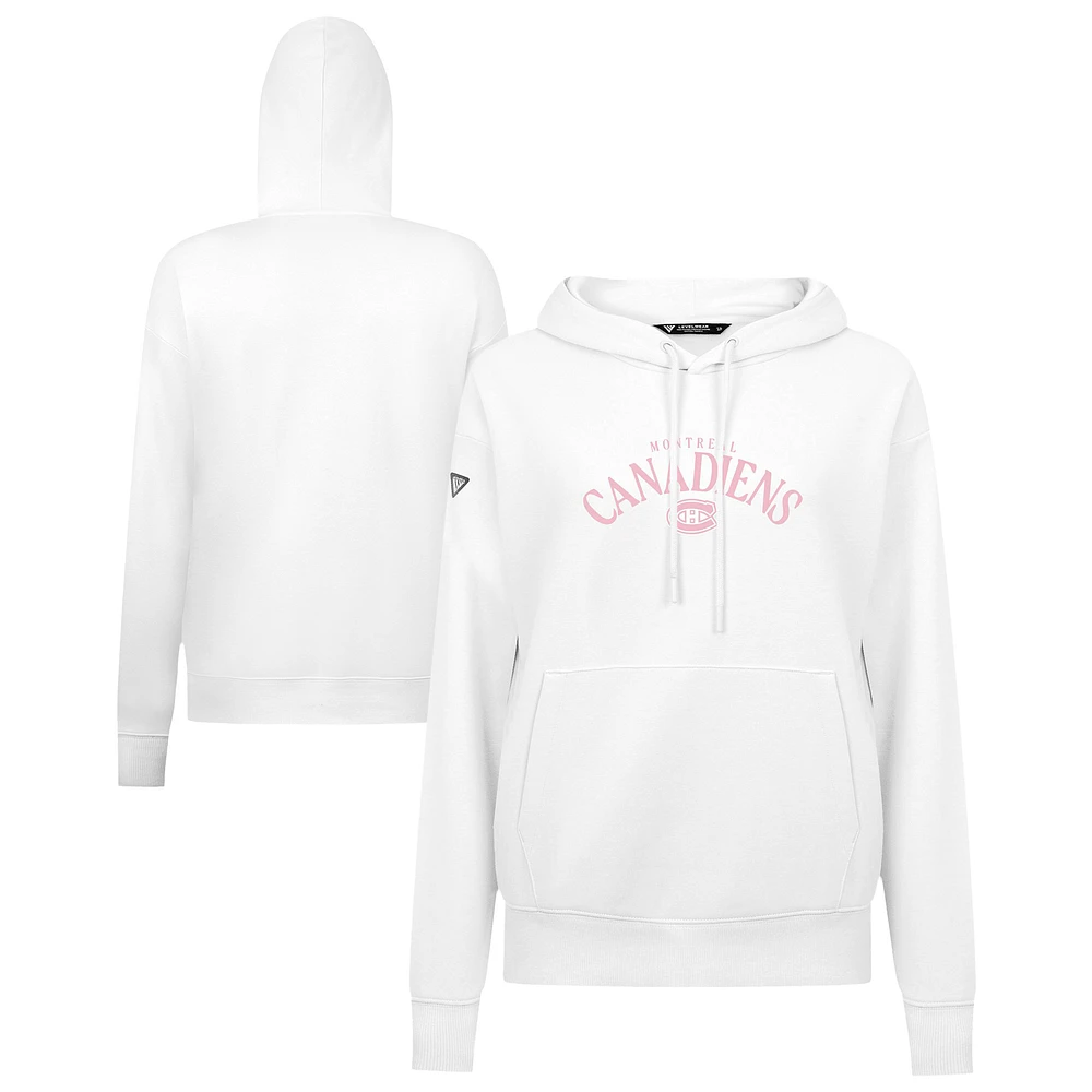 Women's Levelwear White Montreal Canadiens Mother's Day Adorn Arched Pullover Hoodie