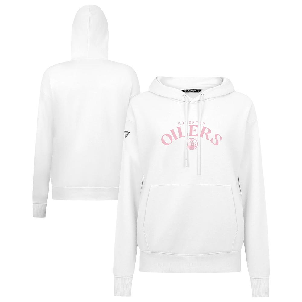 Women's Levelwear White Edmonton Oilers Mother's Day Adorn Arched Pullover Hoodie