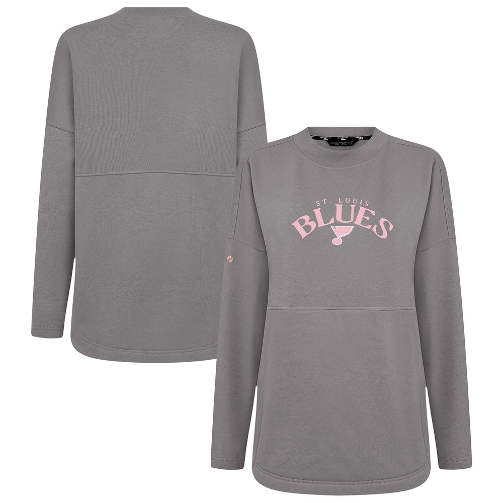 Women's Levelwear Gray St. Louis Blues Mother's Day Beaudry Arched Pullover Sweatshirt