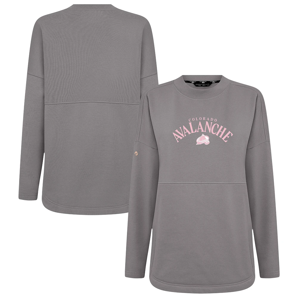 Women's Levelwear Gray Colorado Avalanche Mother's Day Beaudry Arched Pullover Sweatshirt