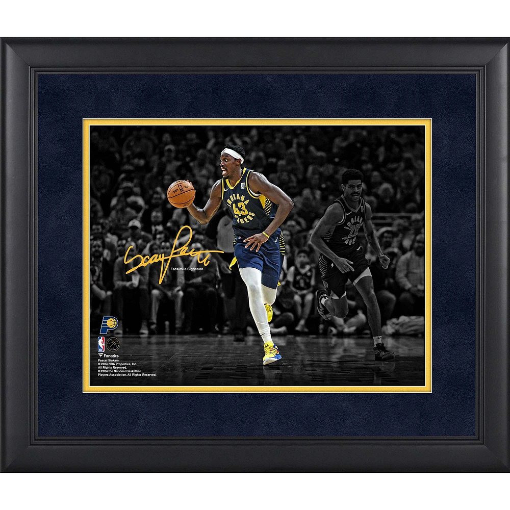 Pascal Siakam Indiana Pacers Facsimile Signature Framed 11" x 14" Spotlight Photograph