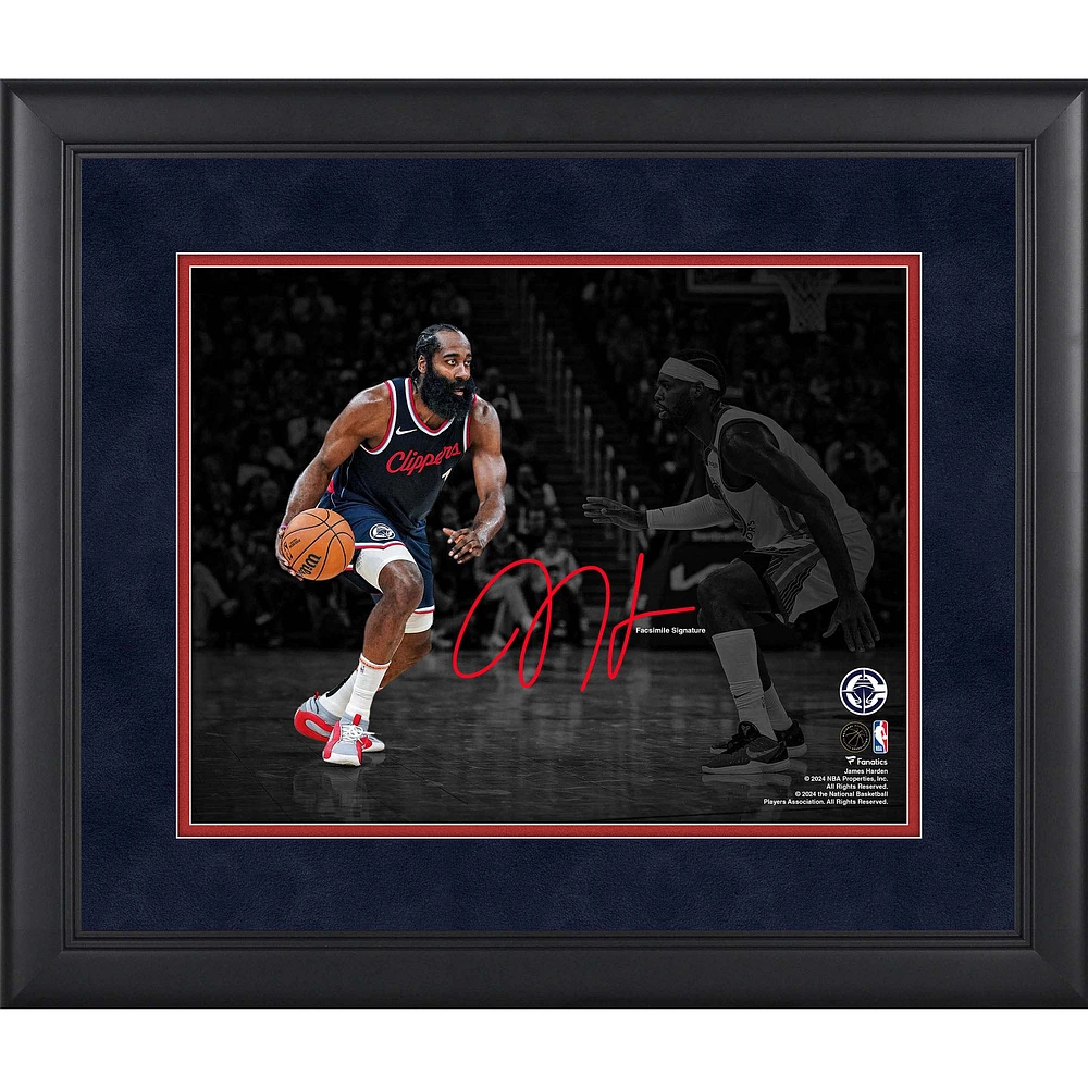 James Harden LA Clippers Facsimile Signature Framed 11" x 14" Spotlight Photograph