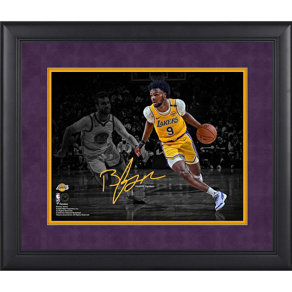 Bronny James Los Angeles Lakers Facsimile Signature Framed 11" x 14" Spotlight Photograph