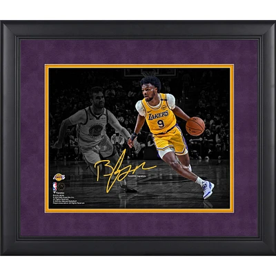 Bronny James Los Angeles Lakers Facsimile Signature Framed 11" x 14" Spotlight Photograph