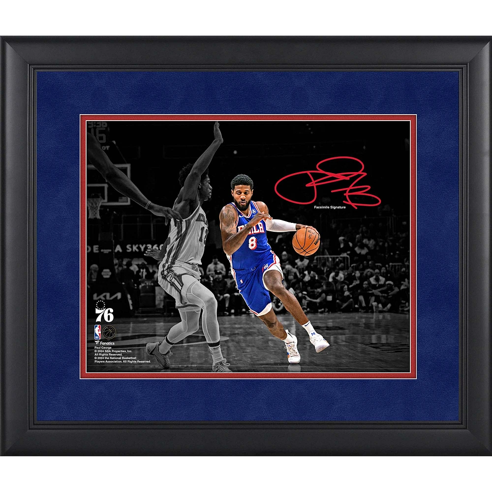 Paul George Philadelphia 76ers Facsimile Signature Framed 11" x 14" Spotlight Photograph