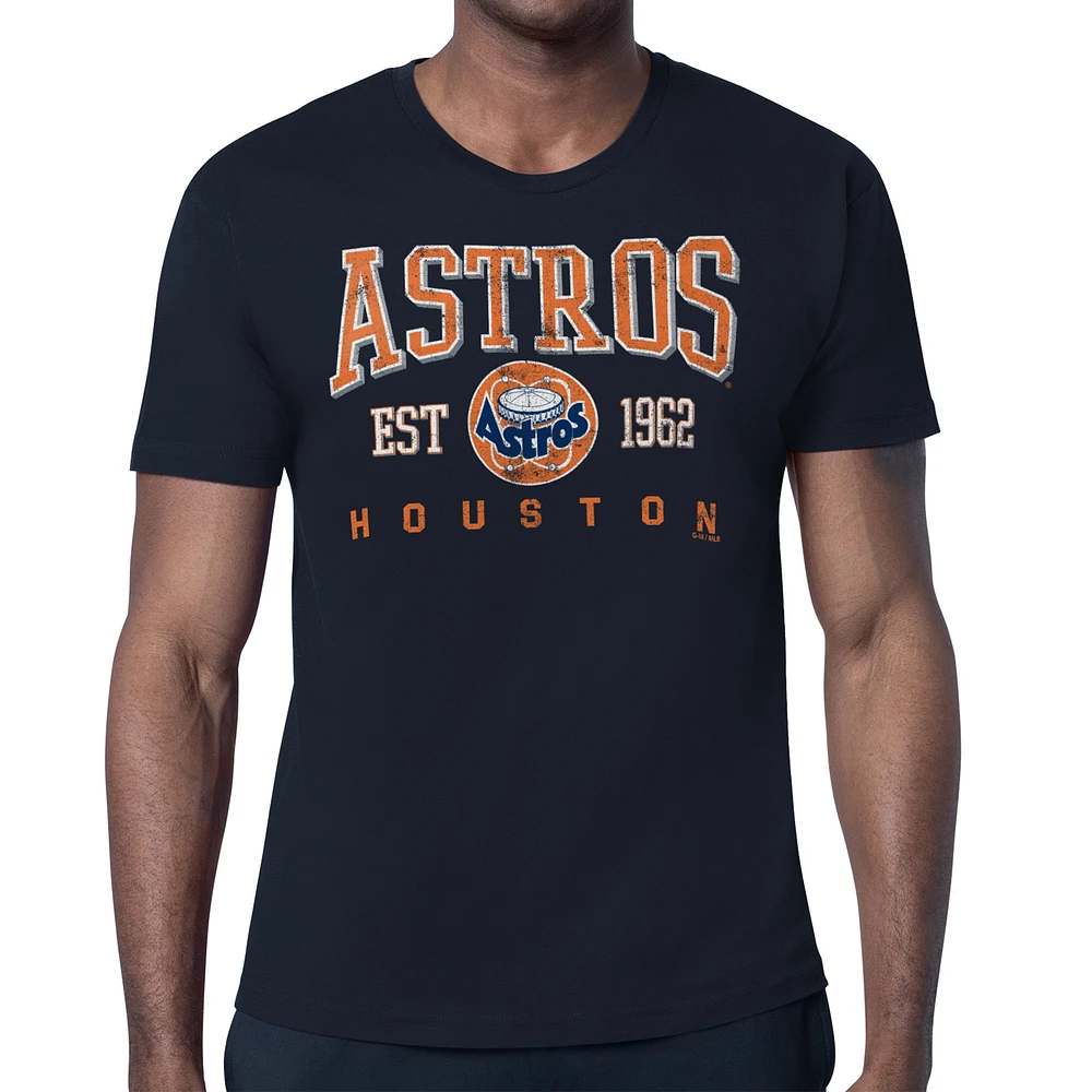 Men's Starter Navy Houston Astros Distressed Logo T-Shirt