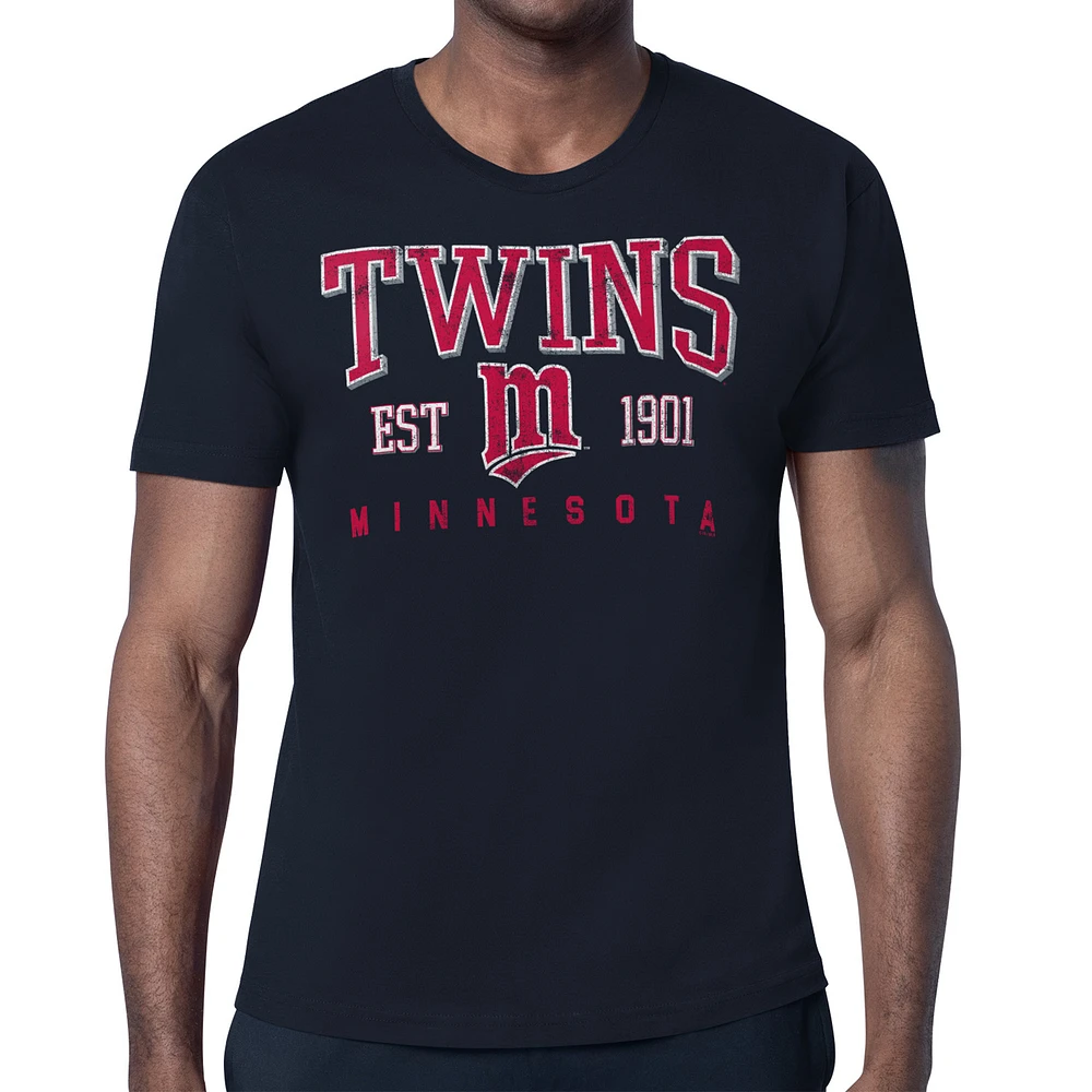 Men's Starter Navy Minnesota Twins Distressed Logo T-Shirt