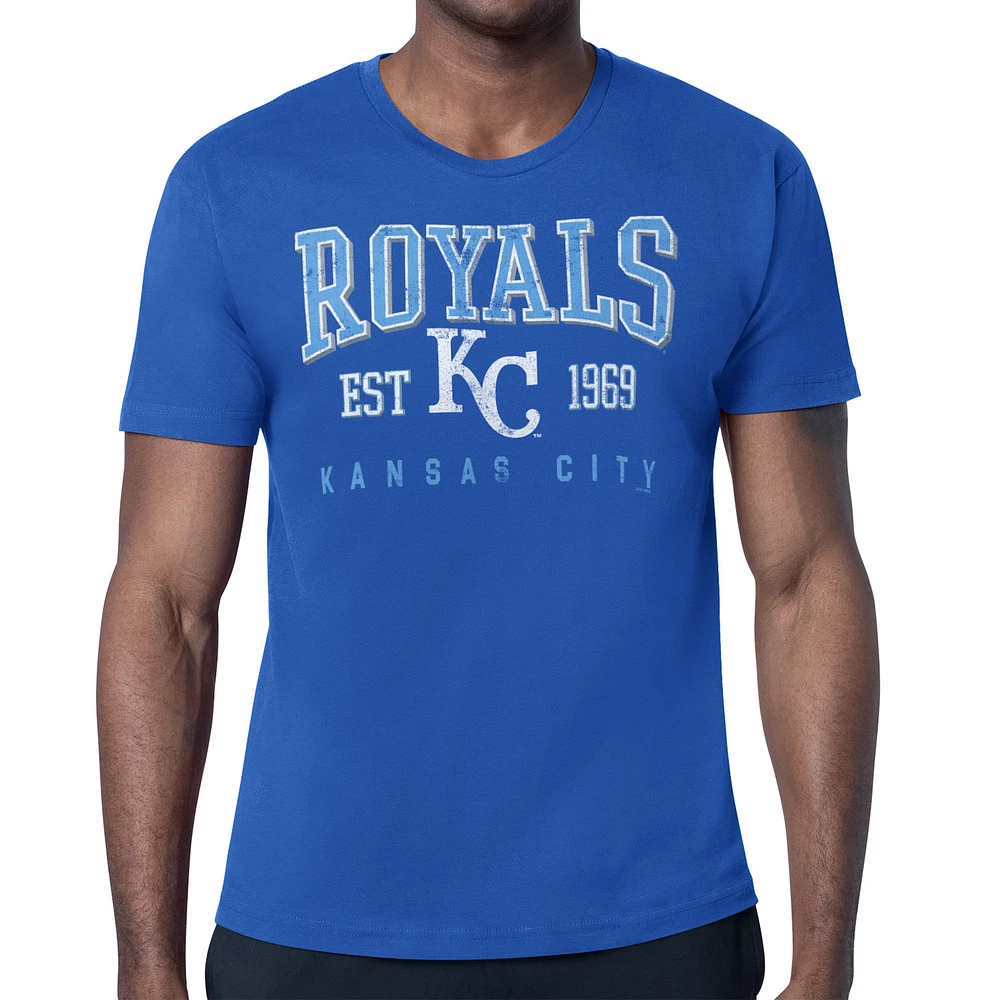 Men's Starter Royal Kansas City Royals Distressed Logo T-Shirt