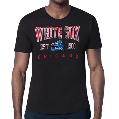 Men's Starter Black Chicago White Sox Distressed Logo T-Shirt