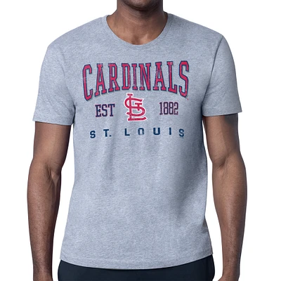 Men's Starter Gray St. Louis Cardinals Distressed Logo T-Shirt