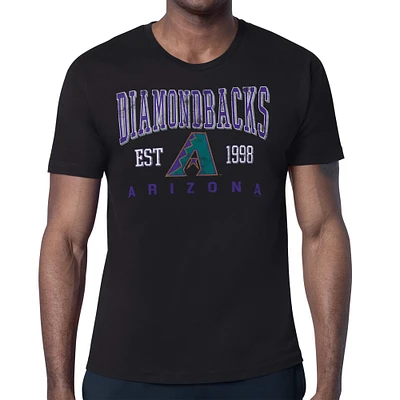 Men's Starter Black Arizona Diamondbacks Distressed Logo T-Shirt