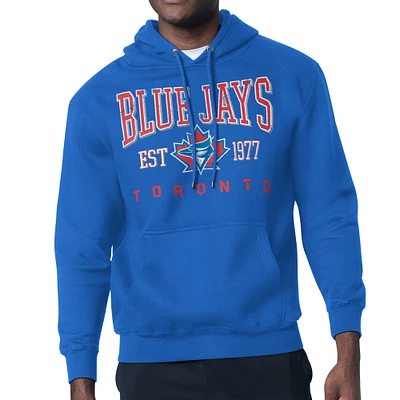Men's Starter Royal Toronto Blue Jays Distressed Fleece Pullover Hoodie