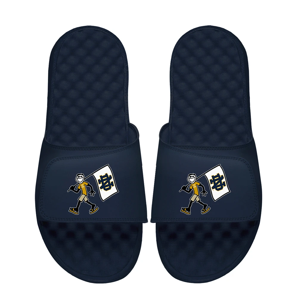 Unisex ISlide Navy Notre Dame Fighting Irish Life is Good Slide Sandals