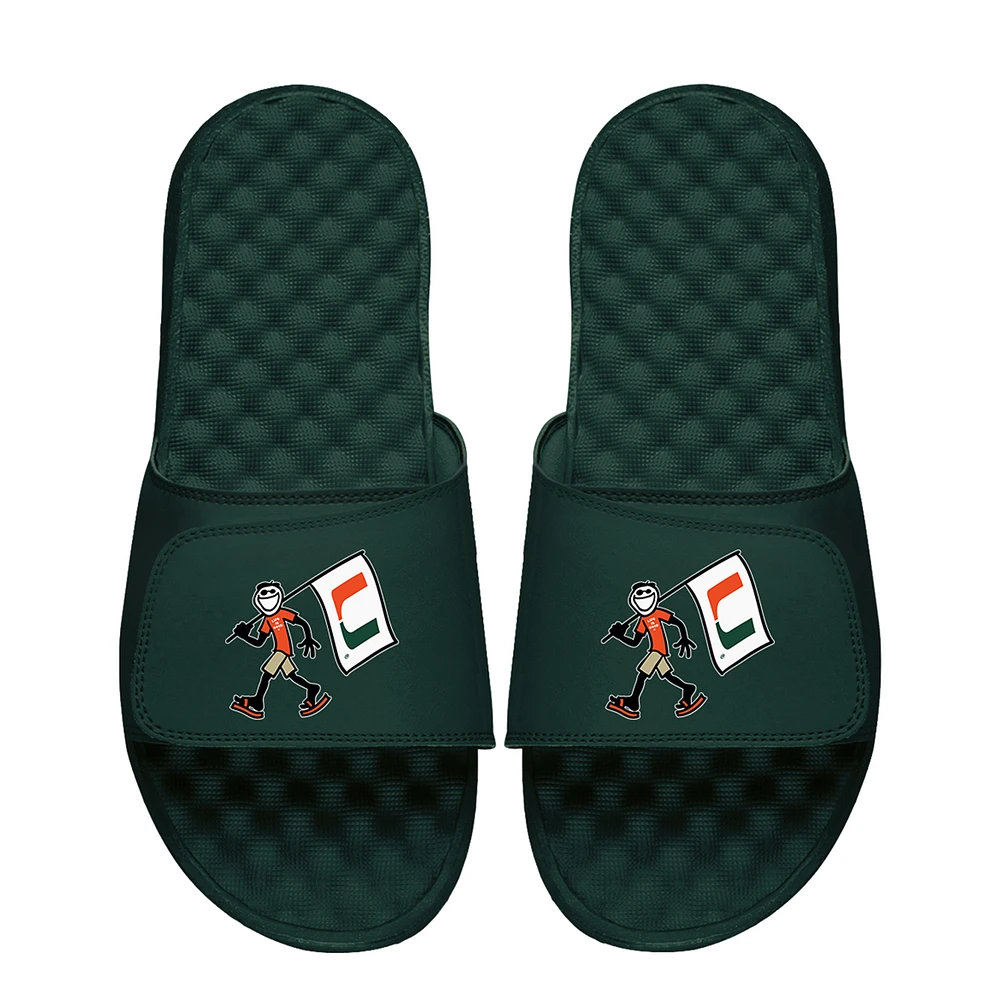 Unisex ISlide Dark Green Miami Hurricanes Life is Good Slide Sandals