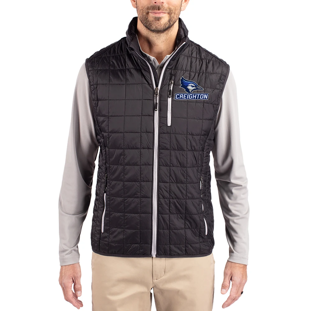 Men's Cutter & Buck Creighton Bluejays Rainier Eco Insulated PrimaLoft Full-Zip Puffer Vest