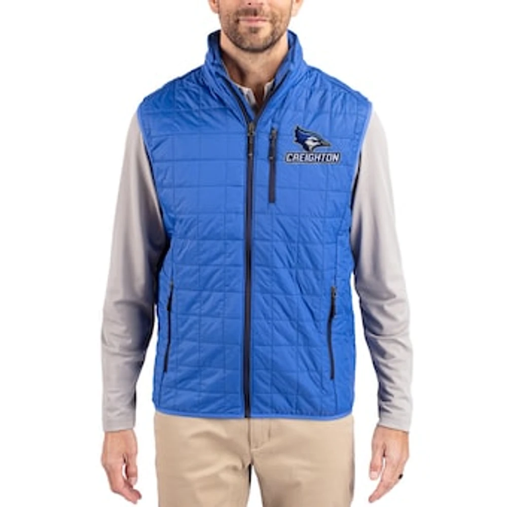 Men's Cutter & Buck Royal Creighton Bluejays Rainier Eco Insulated PrimaLoft Full-Zip Puffer Vest