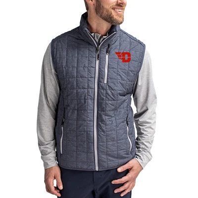 Men's Cutter & Buck Anthracite Dayton Flyers Rainier Eco Insulated PrimaLoft Full-Zip Puffer Vest