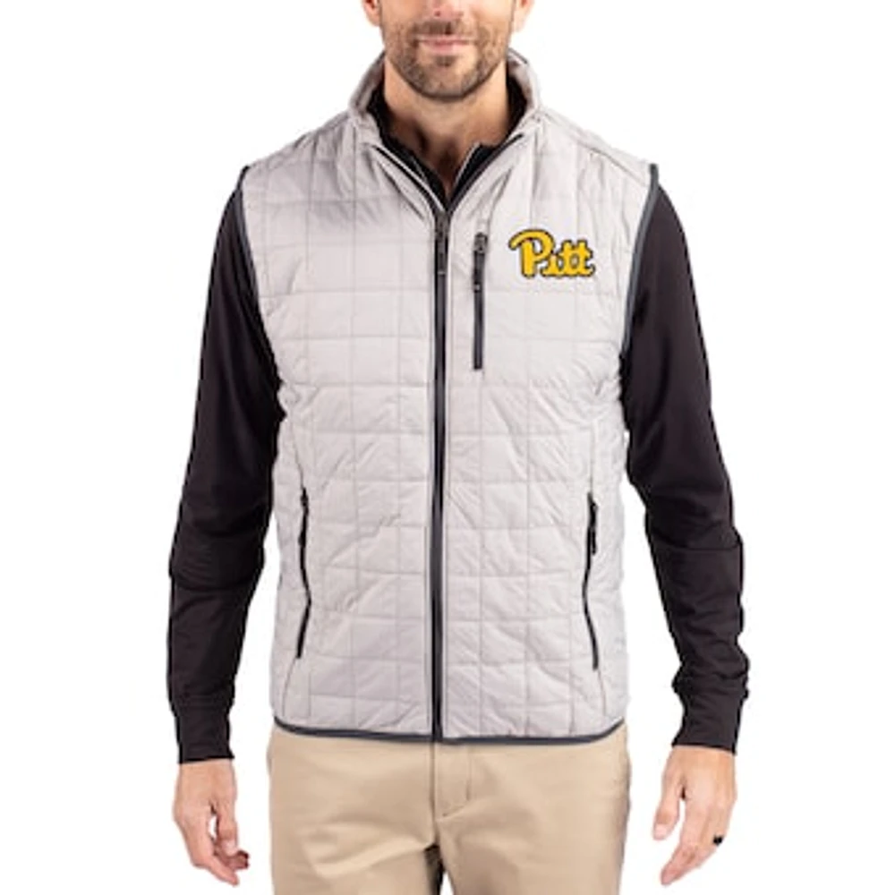 Men's Cutter & Buck Pitt Panthers Rainier Eco Insulated PrimaLoft Full-Zip Puffer Vest