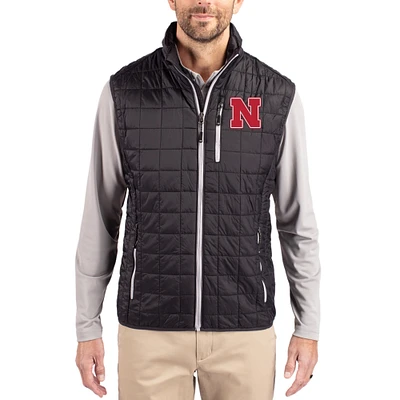 Men's Cutter & Buck Nebraska Huskers Rainier Eco Insulated PrimaLoft Full-Zip Puffer Vest