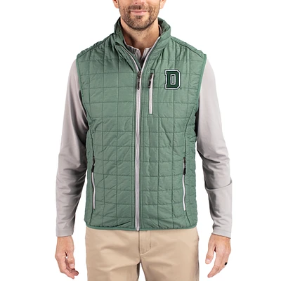 Men's Cutter & Buck Hunter Green Dartmouth Big Rainier Eco Insulated PrimaLoft Full-Zip Puffer Vest