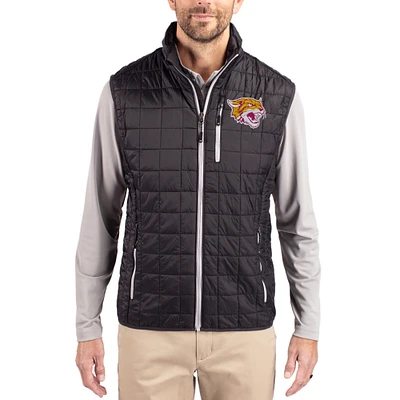 Men's Cutter & Buck Black Bethune-Cookman Wildcats Rainier Eco Insulated PrimaLoft Full-Zip Puffer Vest