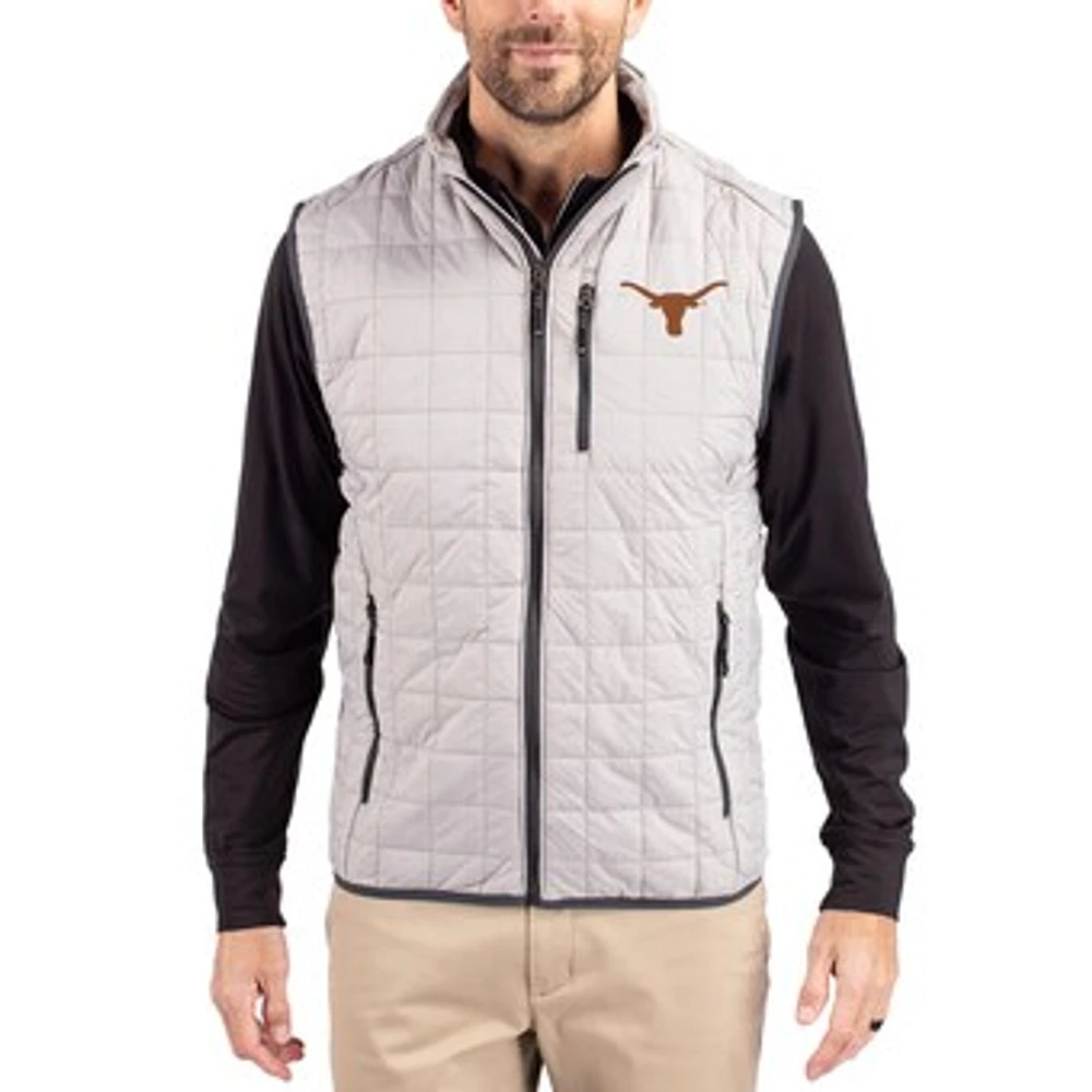 Men's Cutter & Buck Texas Longhorns Rainier Eco Insulated PrimaLoft Full-Zip Puffer Vest