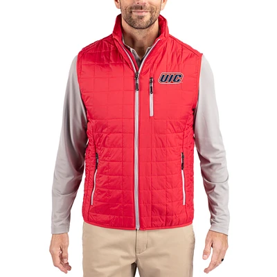 Men's Cutter & Buck UIC Flames Rainier Eco Insulated PrimaLoft Full-Zip Puffer Vest