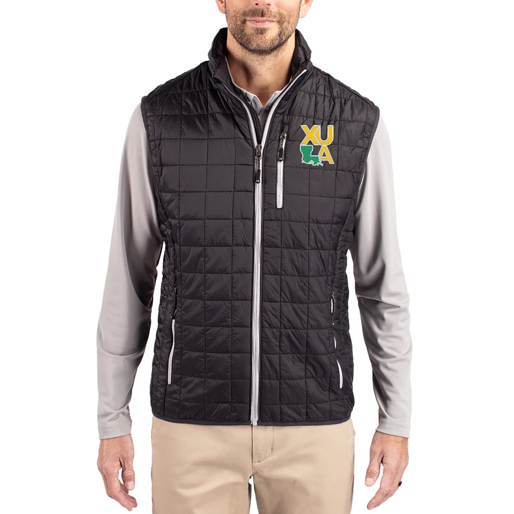 Men's Cutter & Buck Xavier University of Louisiana Gold Rush Rainier Eco Insulated PrimaLoft Full-Zip Puffer Vest
