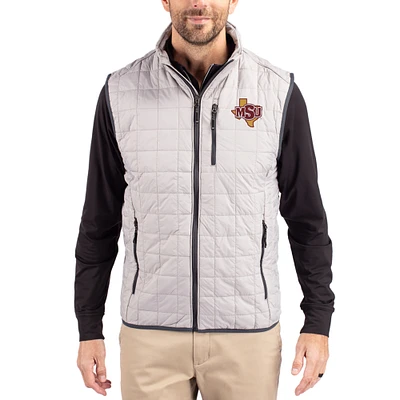 Men's Cutter & Buck Gray Midwestern State Mustangs Rainier Eco Insulated PrimaLoft Full-Zip Puffer Vest