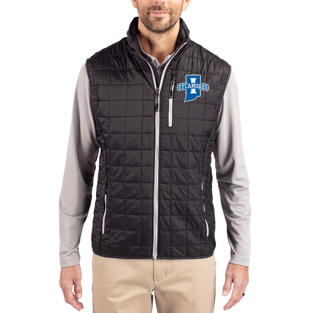 Men's Cutter & Buck Indiana State Sycamores Rainier Eco Insulated PrimaLoft Full-Zip Puffer Vest