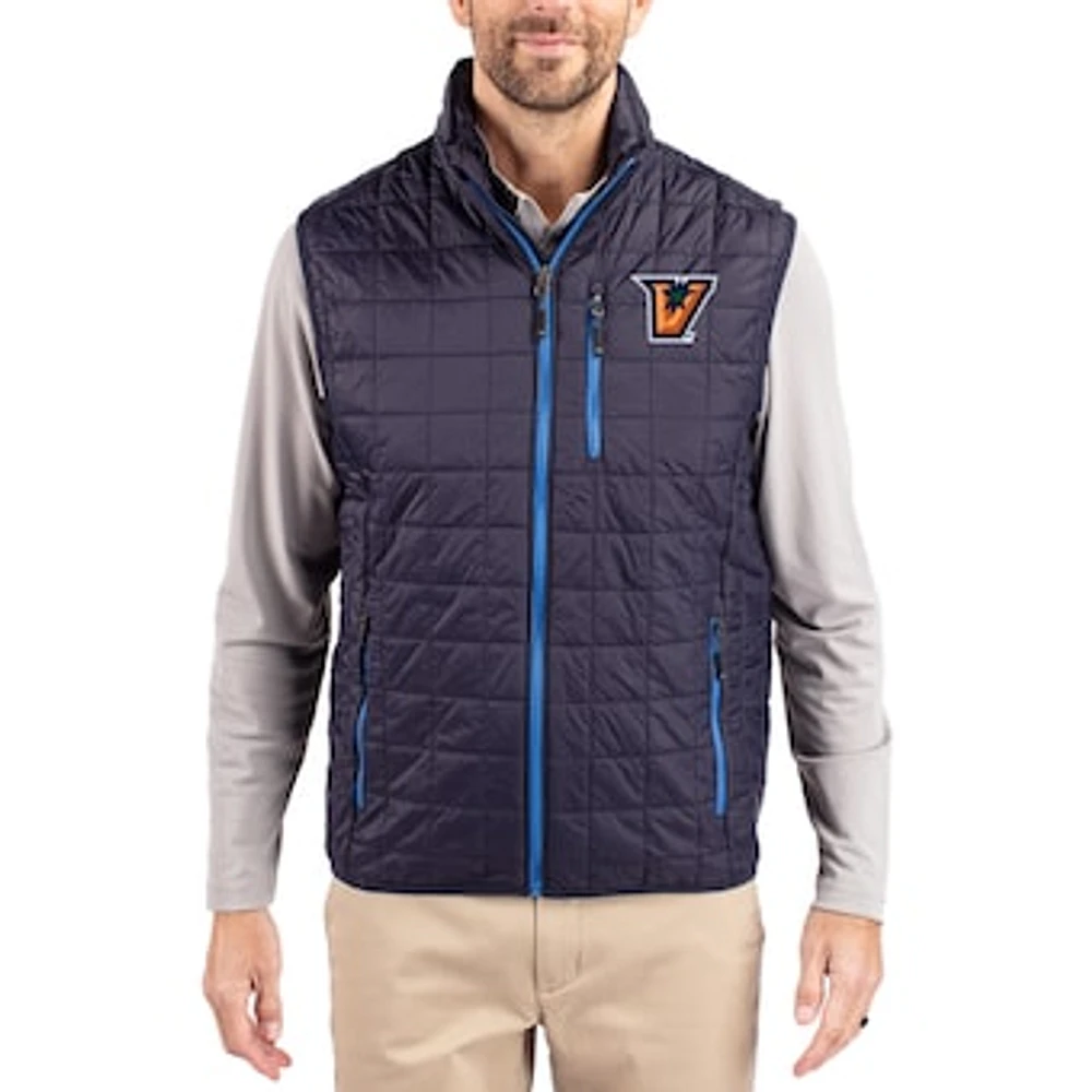 Men's Cutter & Buck Navy Texas-Rio Grande Valley Vaqueros Rainier Eco Insulated PrimaLoft Full-Zip Puffer Vest
