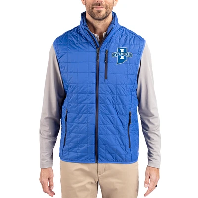 Men's Cutter & Buck Royal Indiana State Sycamores Rainier Eco Insulated PrimaLoft Full-Zip Puffer Vest