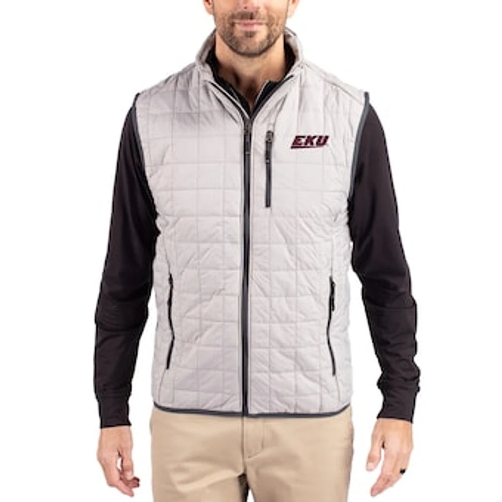 Men's Cutter & Buck Eastern Kentucky Colonels Rainier Eco Insulated PrimaLoft Full-Zip Puffer Vest