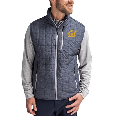 Men's Cutter & Buck Anthracite Cal Bears Rainier Eco Insulated PrimaLoft Full-Zip Puffer Vest