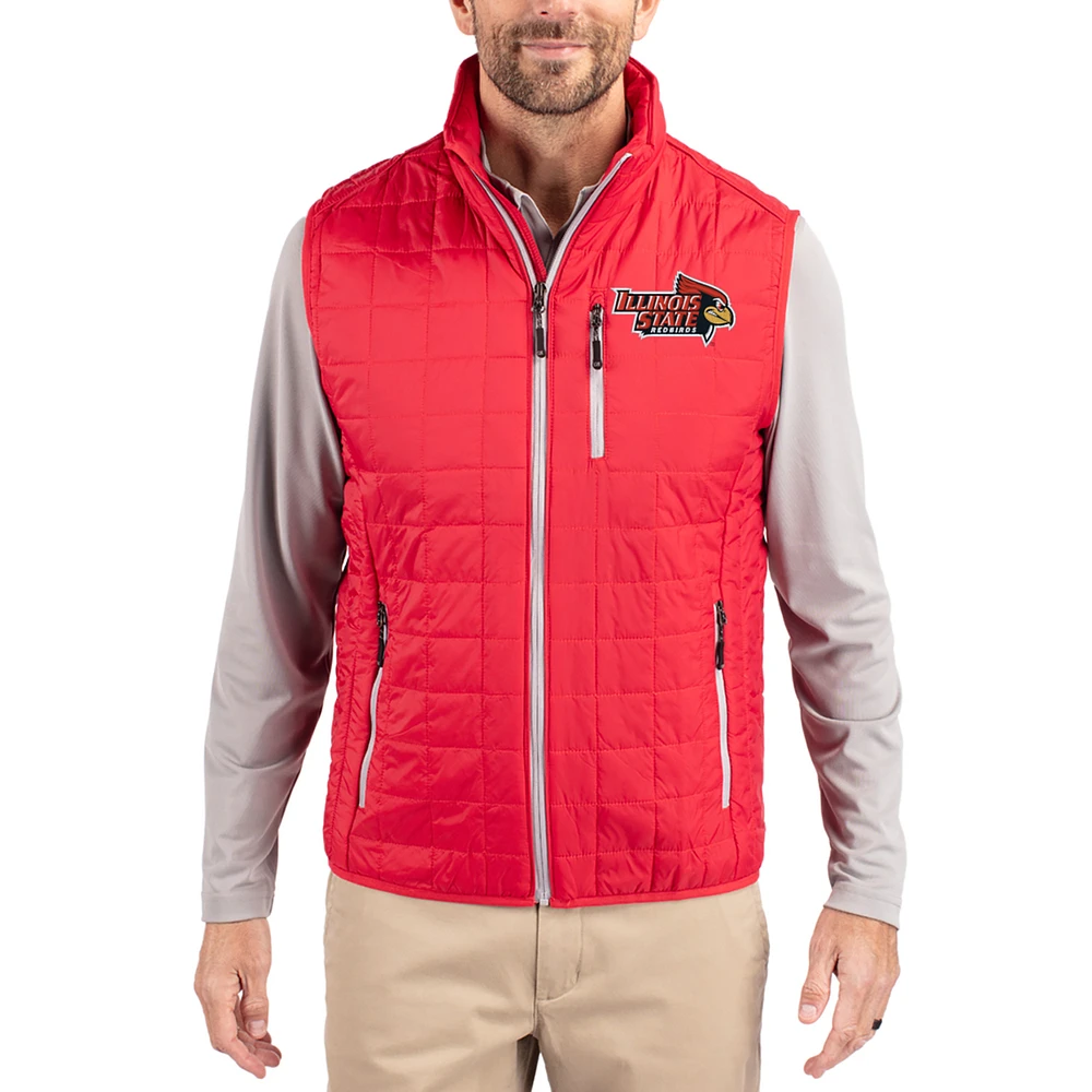 Men's Cutter & Buck Illinois State Redbirds Rainier Eco Insulated PrimaLoft Full-Zip Puffer Vest